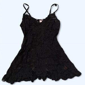 Pink Tag Victoria's Secret Black Lace Chemise from 2003